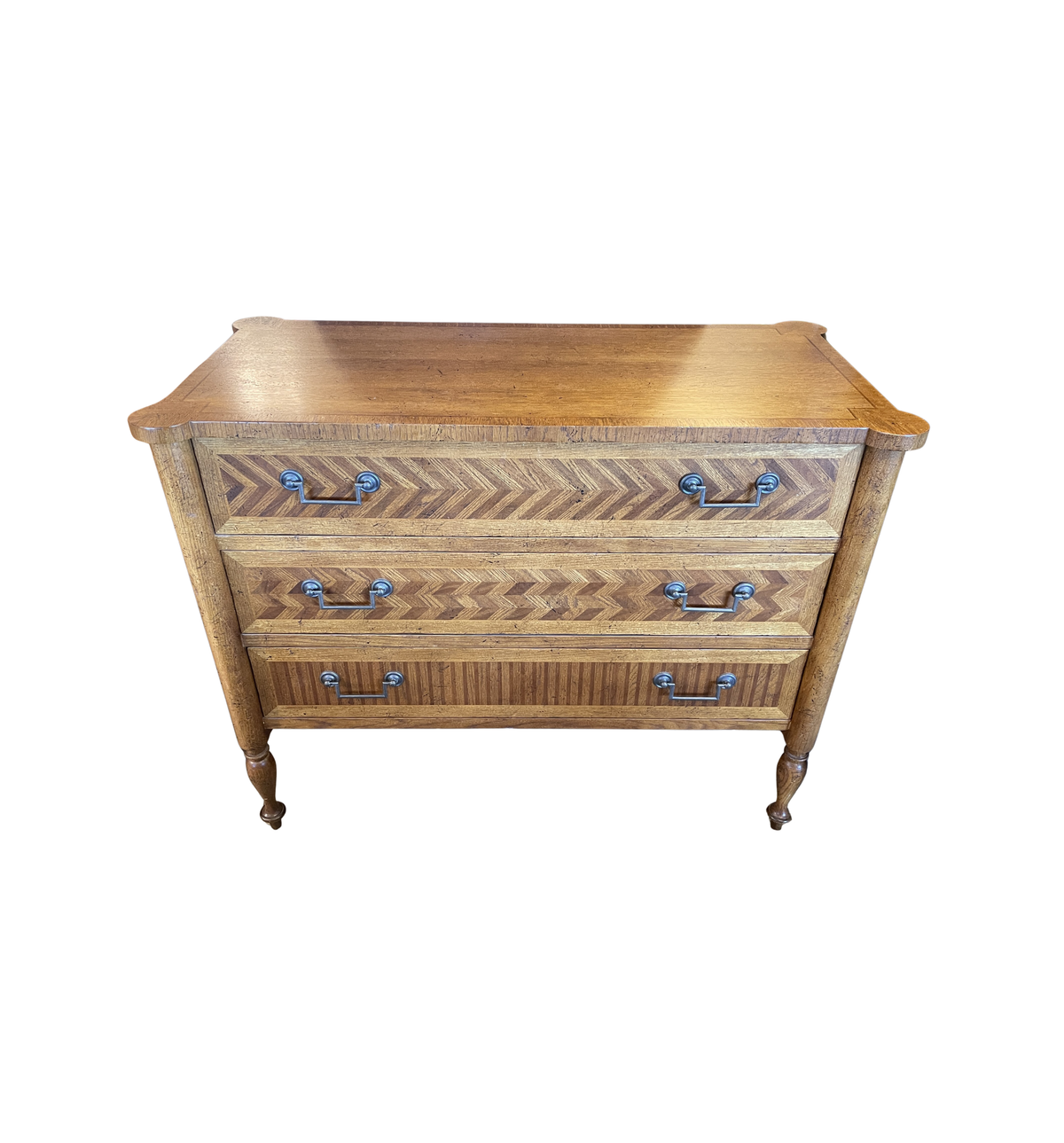Milling Road Three Drawer Inlayed Chest, AS IS (01B02Z)