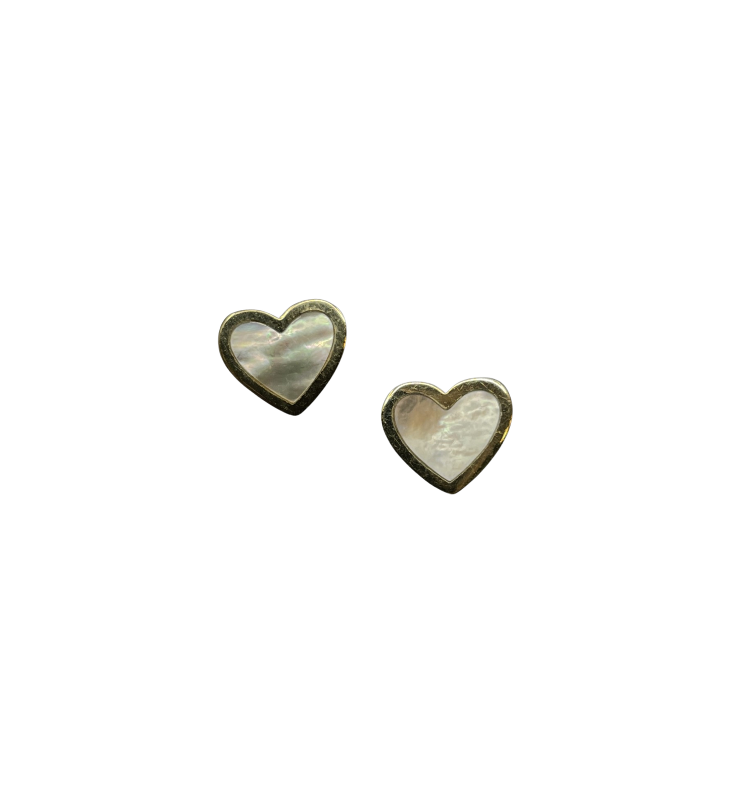 14K gold and Mother of Pearl Heart Earrings (0KA004)