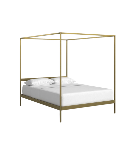Aston Burnished Brass Queen Canopy Bed (0MK002)