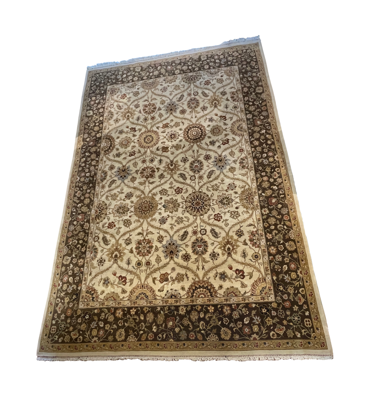 Hand Knotted Brown and Neutral Rug (10'x14') (0EQ002)