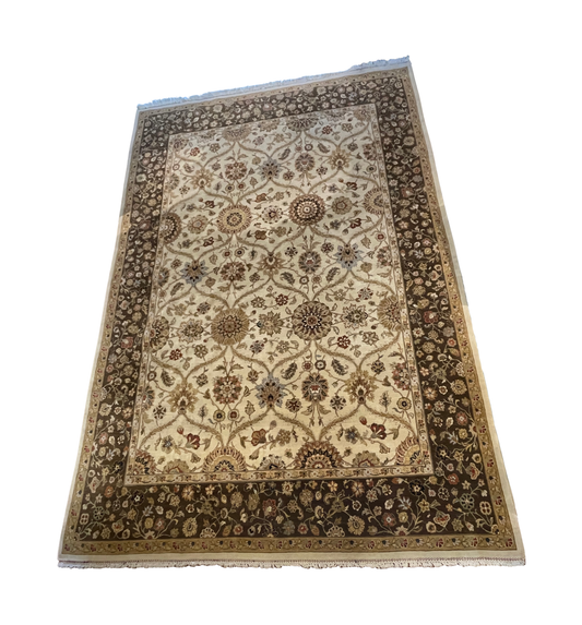 Hand Knotted Brown and Neutral Rug (10'x14') (0EQ002)