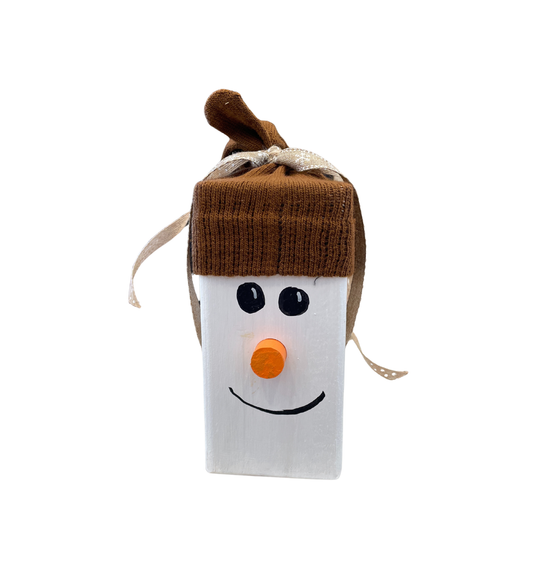 Woodblock Snowman, small (00O00D)
