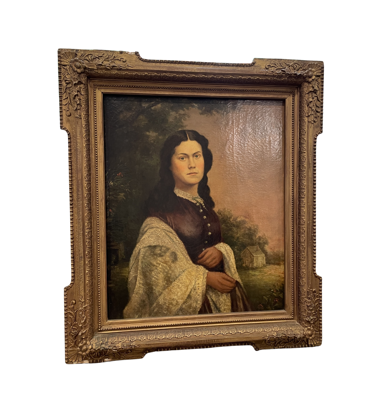 19th Century Portrait on Canvas, Unsigned (0LJ002)