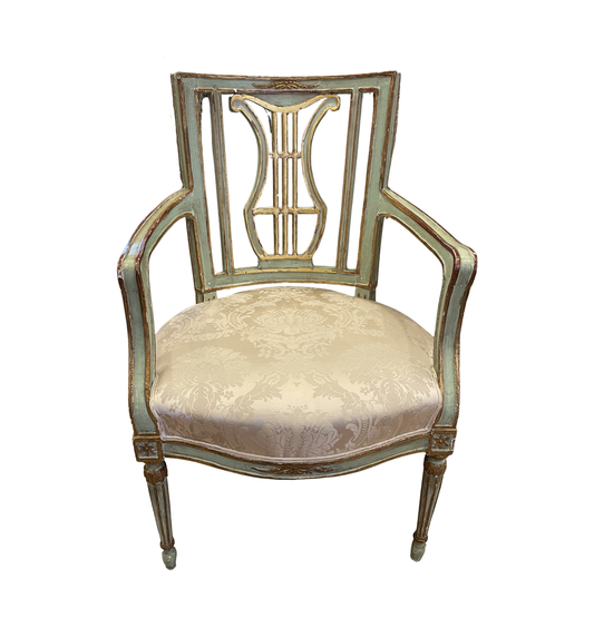Italian Parcel Gilt Arm Chair with Harp Back (0KP00S)