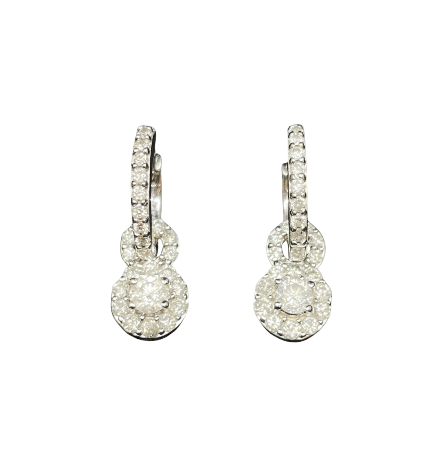 14K White Gold and 5/8 Diamond TW Doorknocker Earrings (01401I)