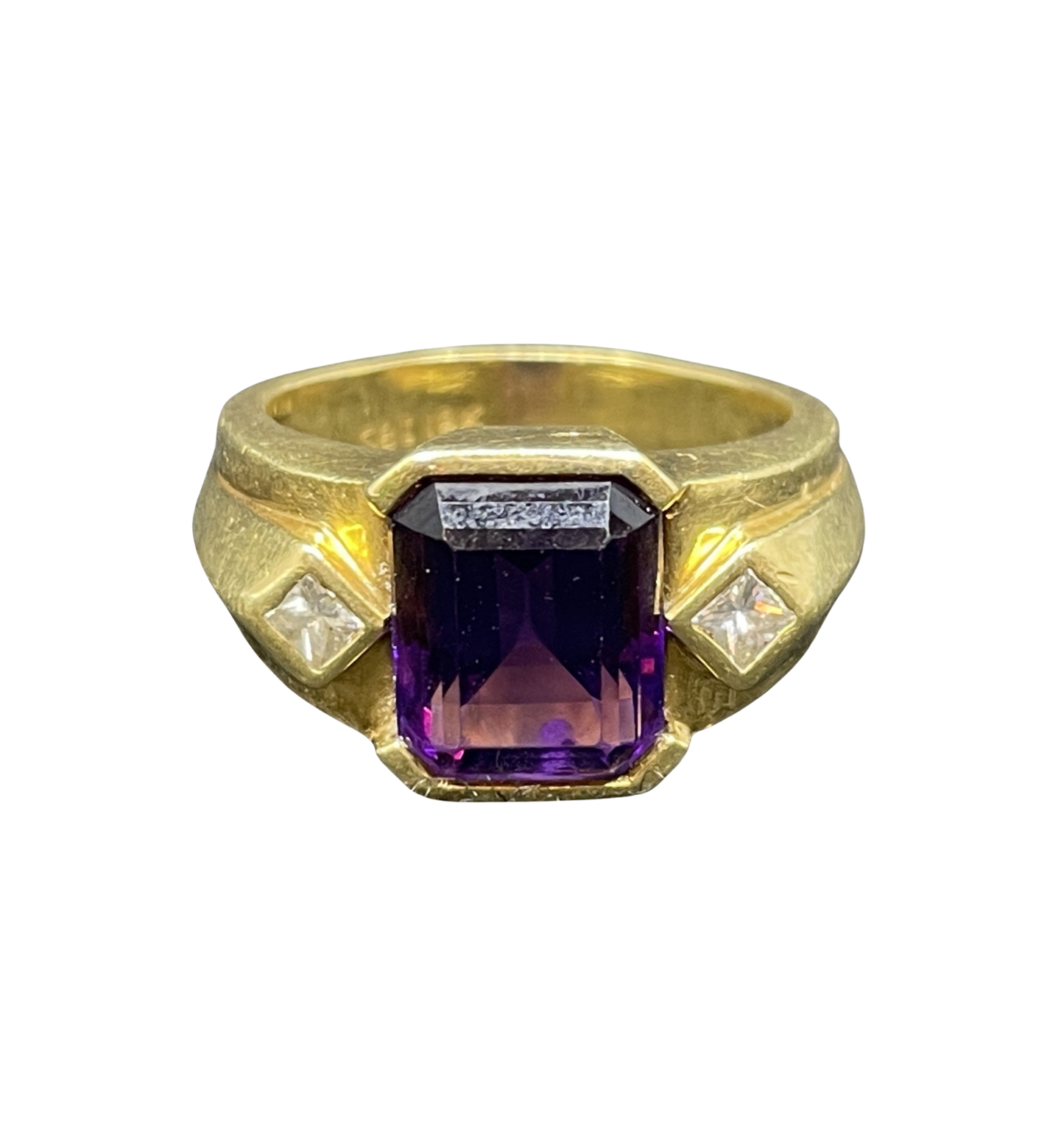 18K Diamond and Amethyst Ring (01401H)