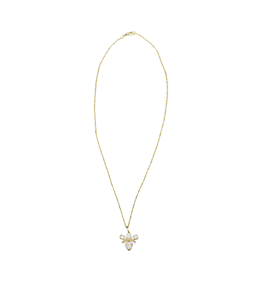 Sterling Bee Necklace (01401D)