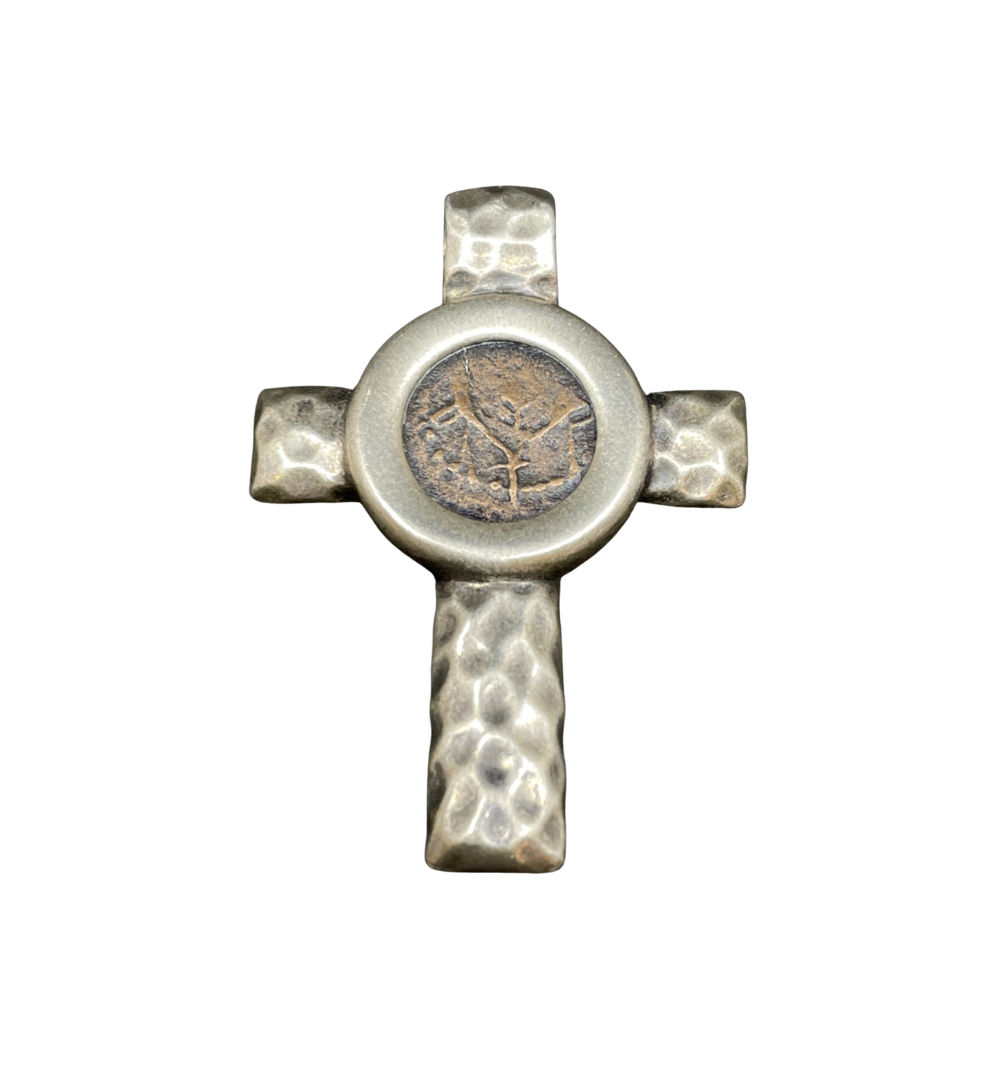 Israeli Cross With Coin in Sterling (014019)