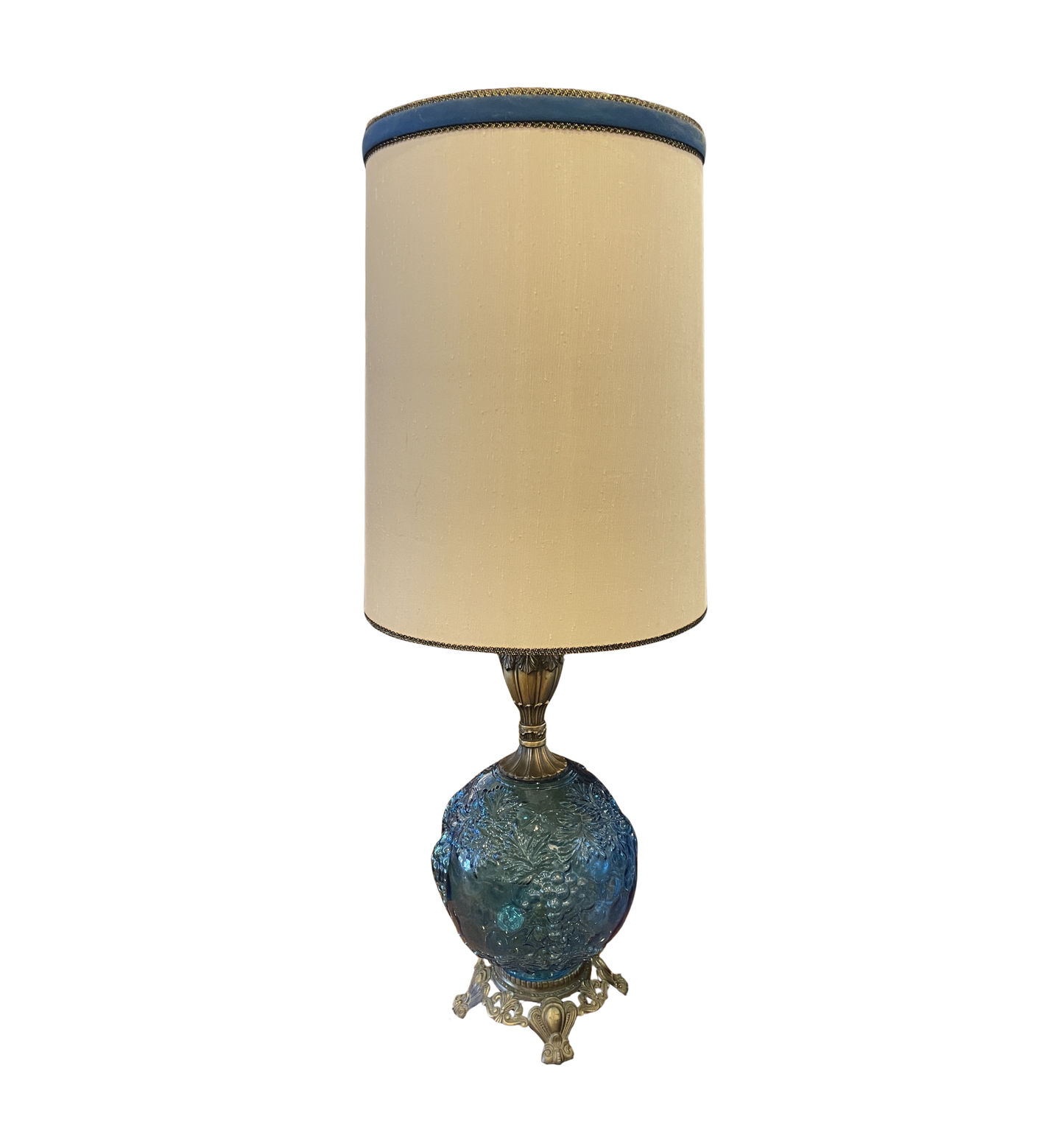 Vintage Grape Molded Blue Base Lamp (0OV002)
