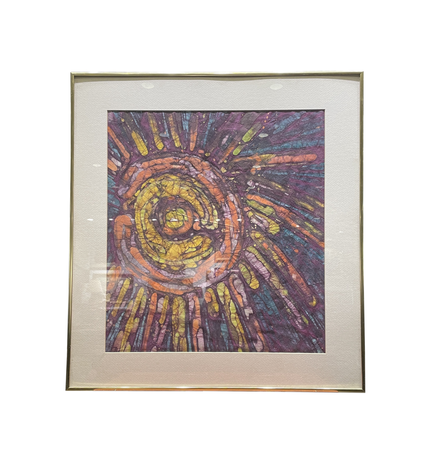 Sun Batik on Paper, Original, Signed (0NJ003)
