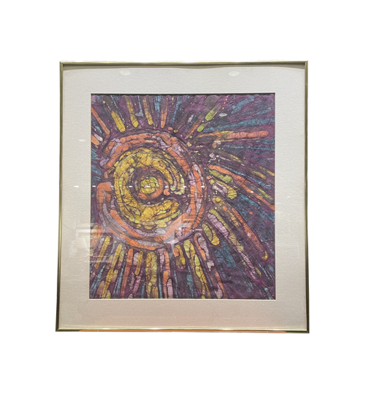 Sun Batik on Paper, Original, Signed (0NJ003)
