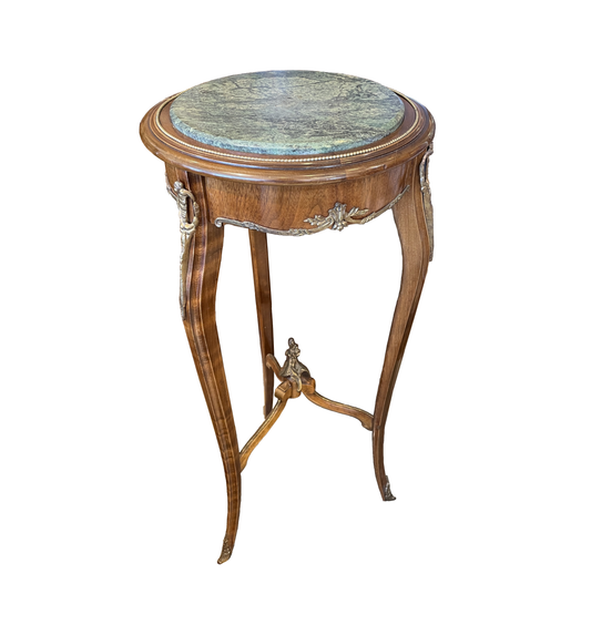 French Louis XV Pedestal with Ormolu and Marble Insert, AS IS (Two available 0N8007 and 0N8008)