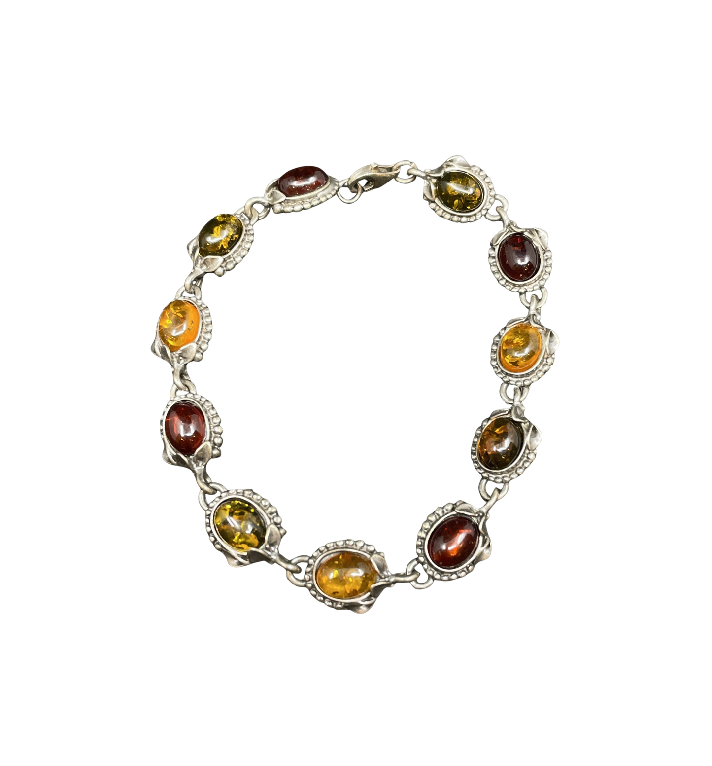 Sterling and Amber Bracelet (01401B)