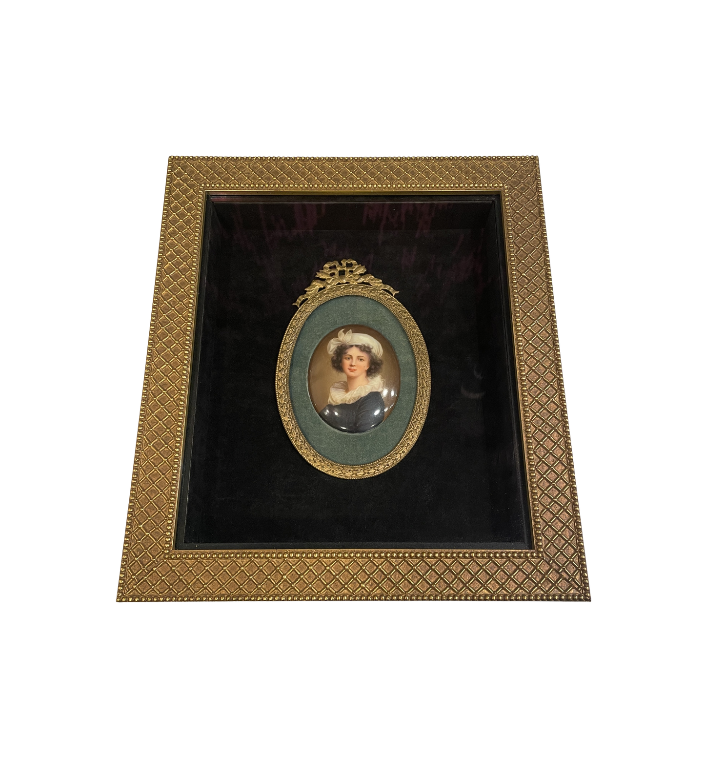 Hand-Painted Porcelain Miniature after Elisabeth Vigee Le Brun, Antique (0DC003)