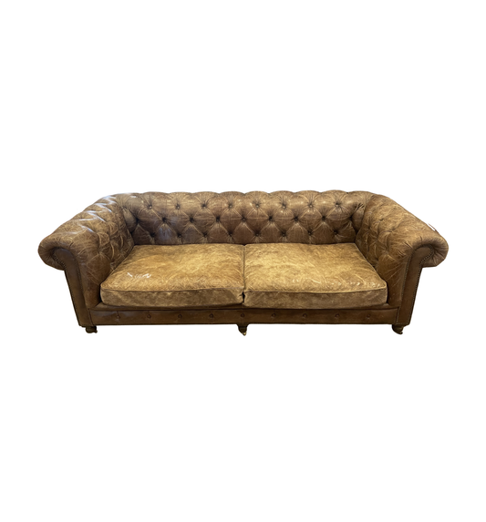 Restoration Hardware Kensington Chesterfield Leather Sofa (0L7023)