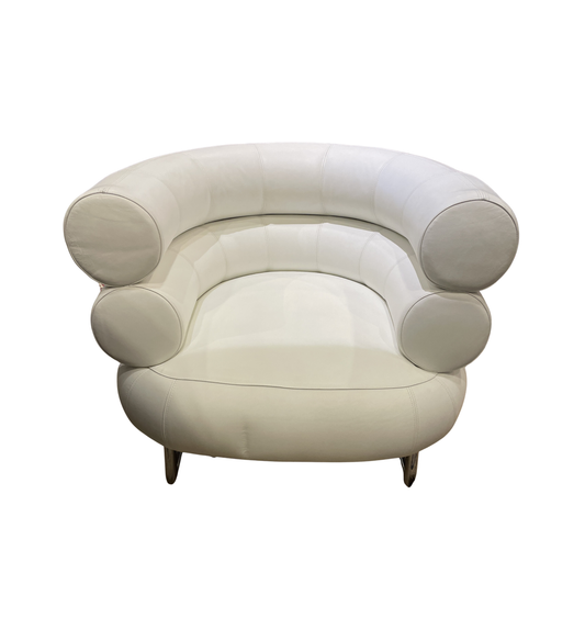 Eileen Gray Bibendum Channel chair by ClassiCon in White Leather (0MM00A)