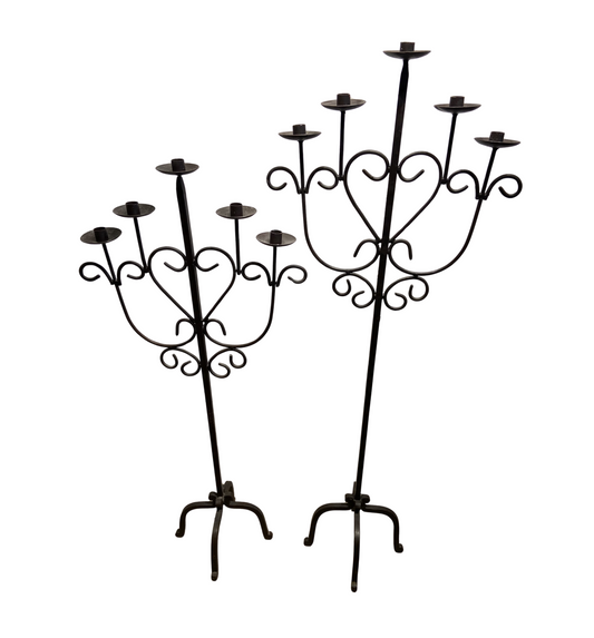 Pair of Wrought Iron Floor Candelabras (KRF1AP)