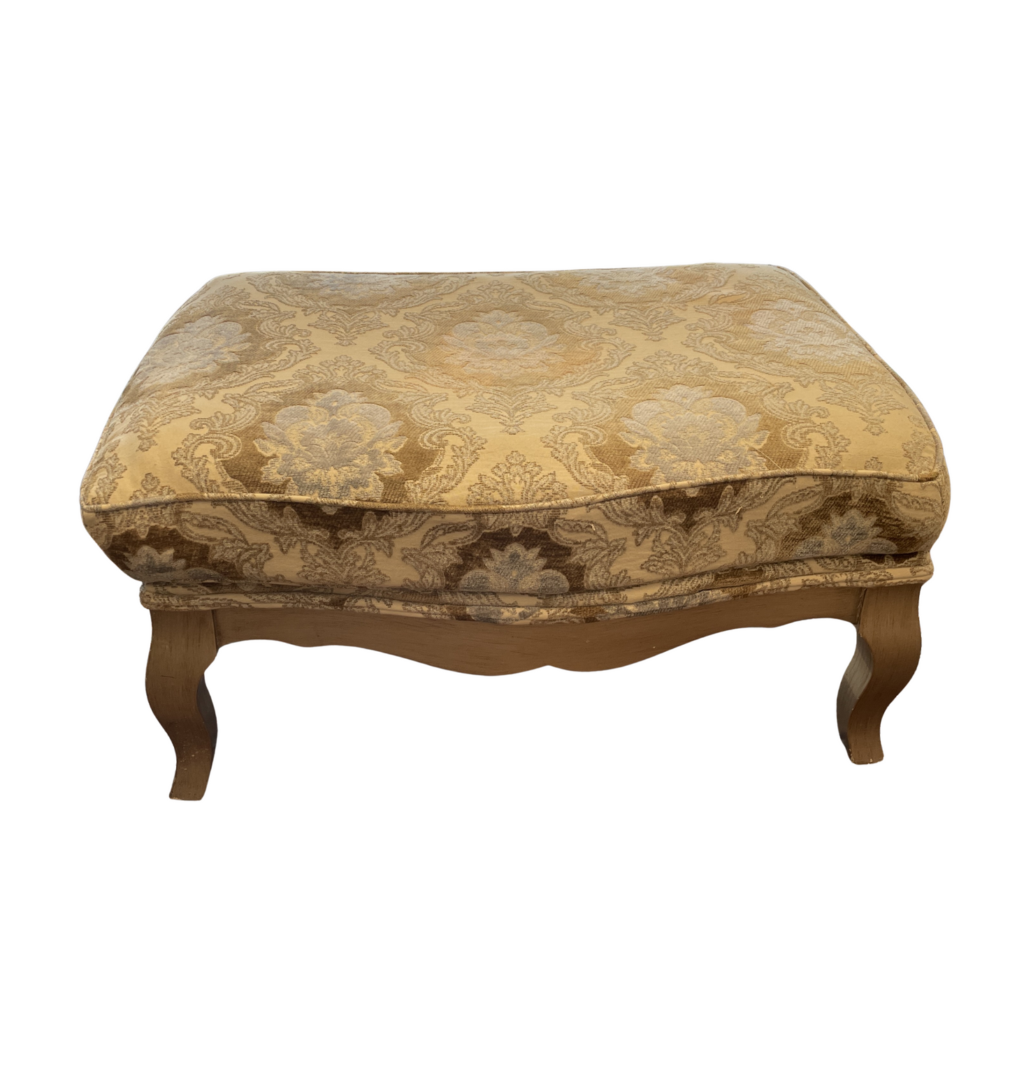 Upholstered Ottoman with faux finished base, AS IS (0GW004)