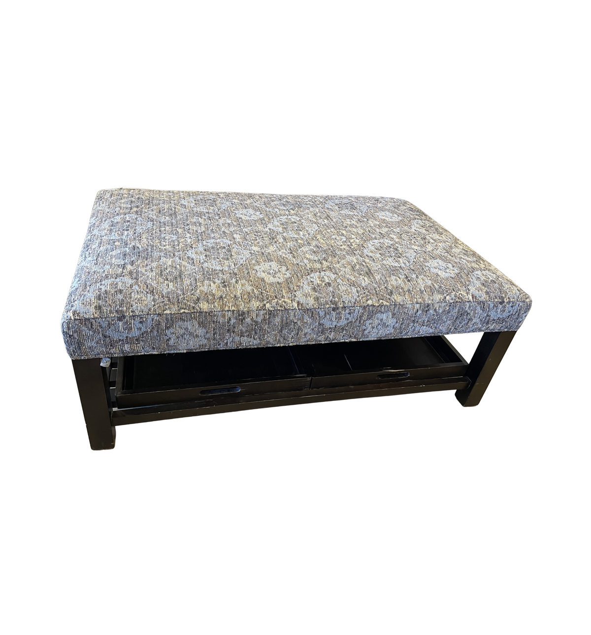 Basset Upholstered Ottoman with Lower Trays, AS IS (0NX00O)