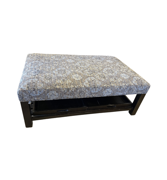 Basset Upholstered Ottoman with Lower Trays, AS IS (0NX00O)