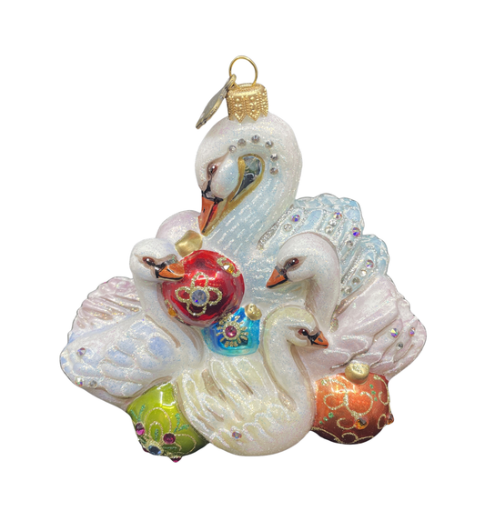 Jay Strongwater 6 swans a swimming (0IK010)