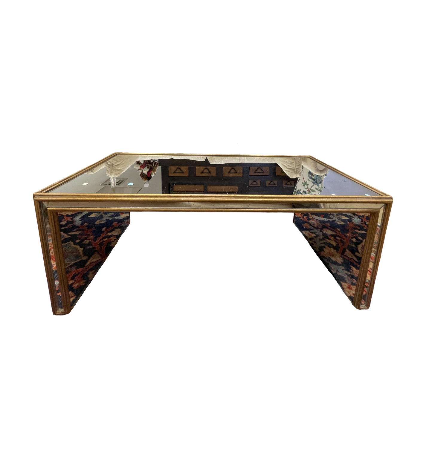 Wisteria Waterfall Mirrored Coffee Table, AS IS (01D016)
