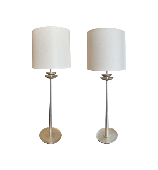 Visual Comfort Silver Beaumont Table Lamps, a pair (01B01S)
