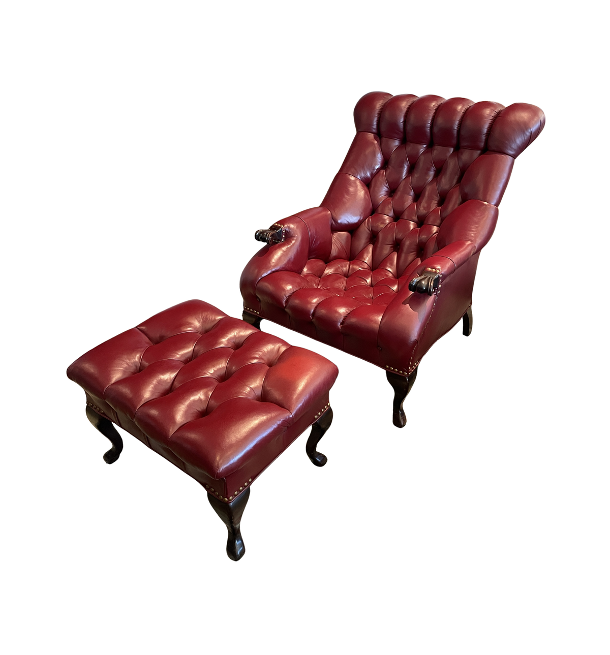 Carl Forslund "Rip Van Lee" Tufted Chair and ottoman, 1980s (0Q0003)