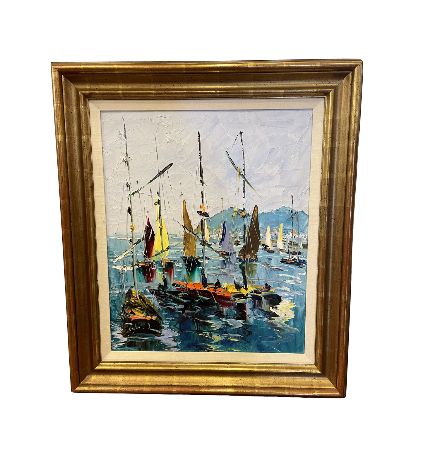 Manuel Munoz Ruiz Sailboats Acrylic on Canvas (0LN00I)