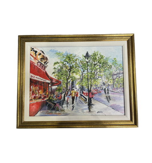 Jeanette Wittenberg, Cafe Scene Oil on Canvas (0I8005)