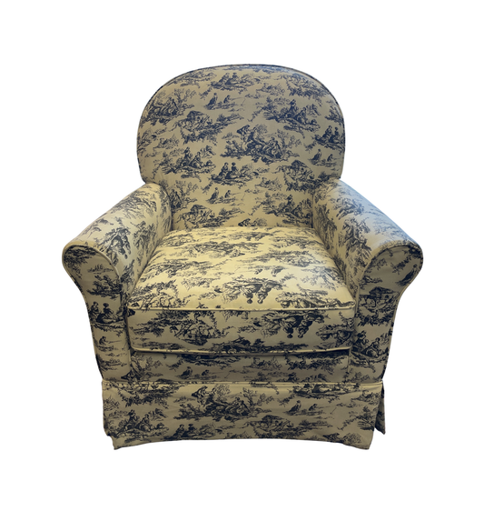 Black Toile Swivel Chair (0M3003)