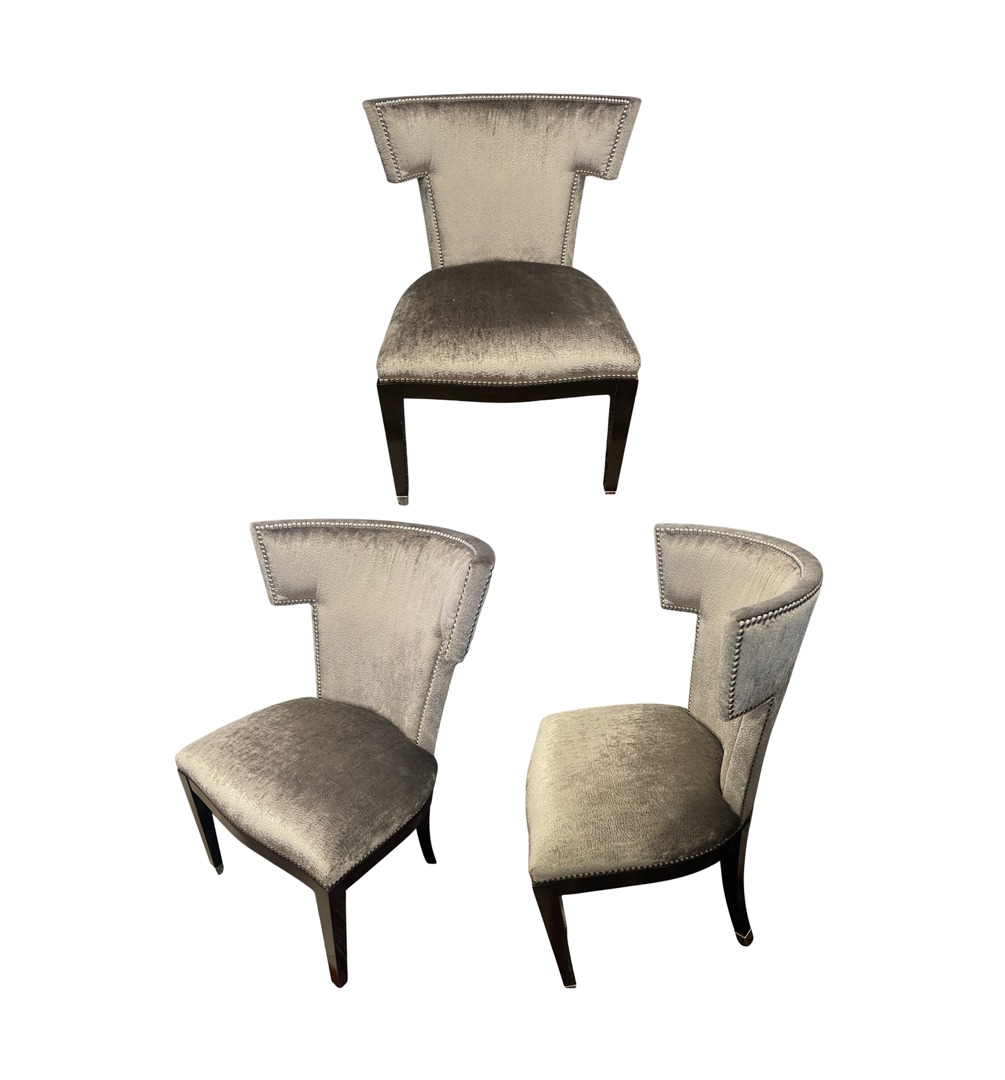 Set of 8 Marge Carson Klismos Style Dining Chairs in Velvet (0N4005)