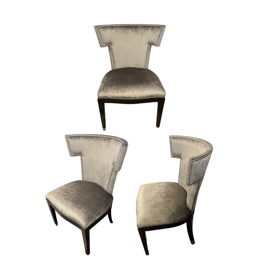 Set of 8 Marge Carson Klismos Style Dining Chairs in Velvet (0N4005)