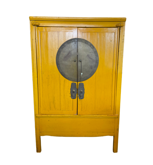 Antique Mustard Chinese Wedding Cabinet AS IS (0A900P)
