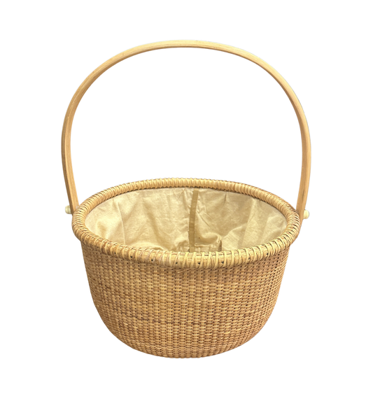 Nantucket Lightship Sewing Basket with Handle, Unsigned (0NG001)