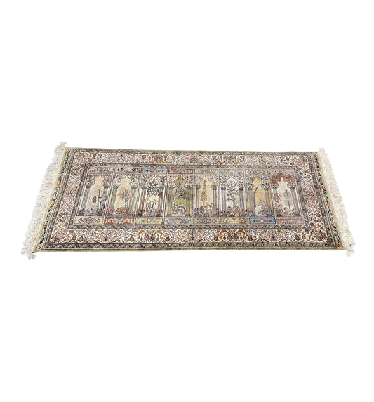 Turkish Kayseri Silk Animal Runner (Approx. 2'2x5'5) (0LP008)