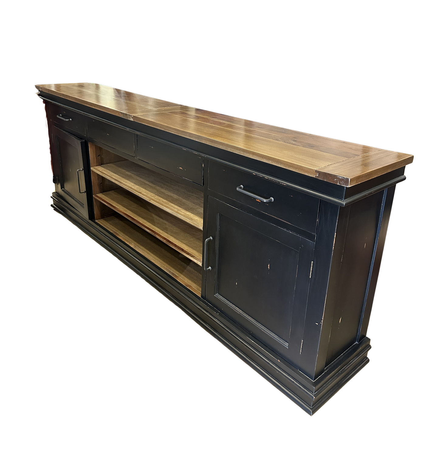 Black Credenza with Natural Top (0N200O)