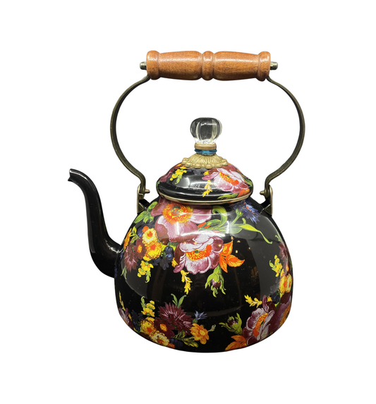 Mackenzie-Childs Black Flower Market 3qt Pot, AS IS (0PT001)