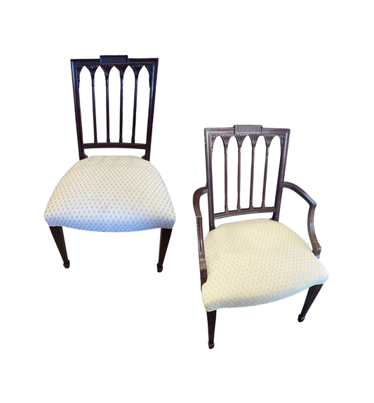 Baker Historic Charleston Marley Dining Chairs, Set of 8 AS IS (0OX002)