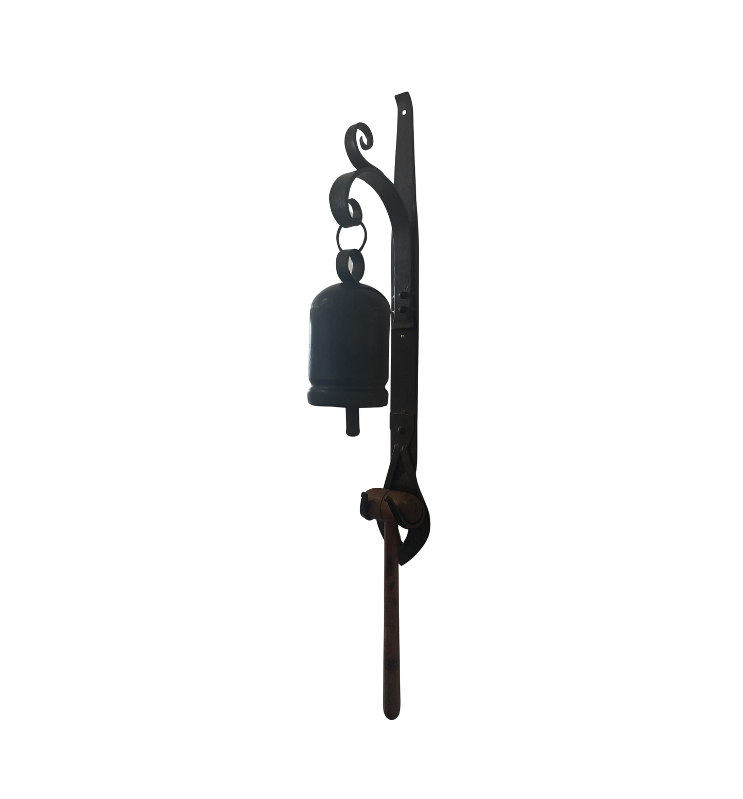 Hand Forged Iron Bell on Bracket with Mallet (0JL01Q)