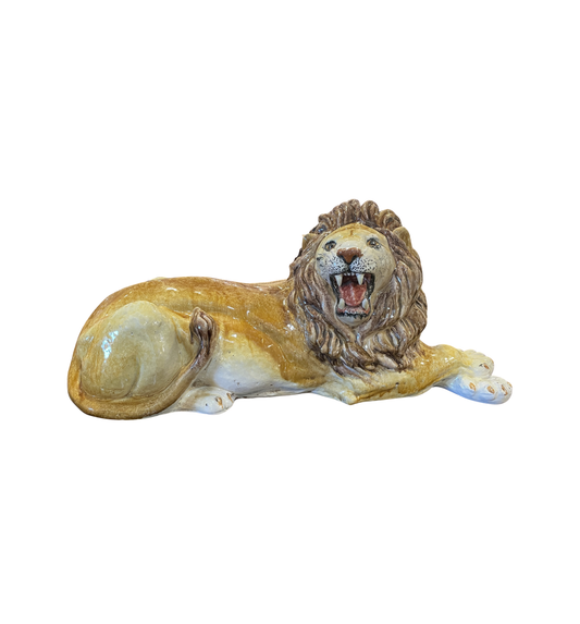 Italian Majolica Terracotta Lion, AS IS (0JL024)