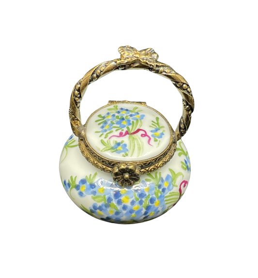 Limoges Trinket Box Floral Basket (0IB00C)