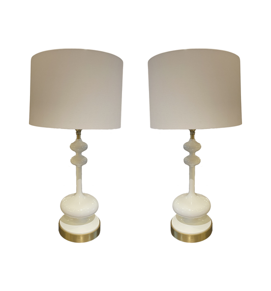 Wildwood "Mirabella" White Lamps, a pair (0IV019)