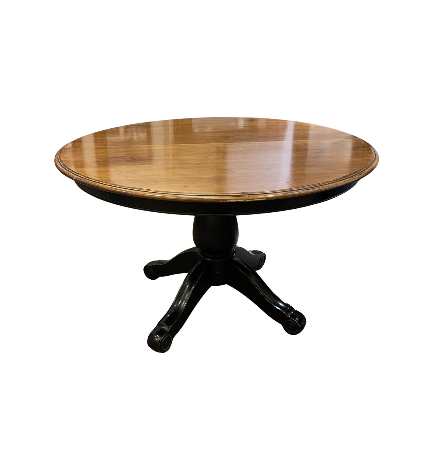 Ethan Allen Dual Tone Round Pedestal Dining Table, AS IS (0MX001)
