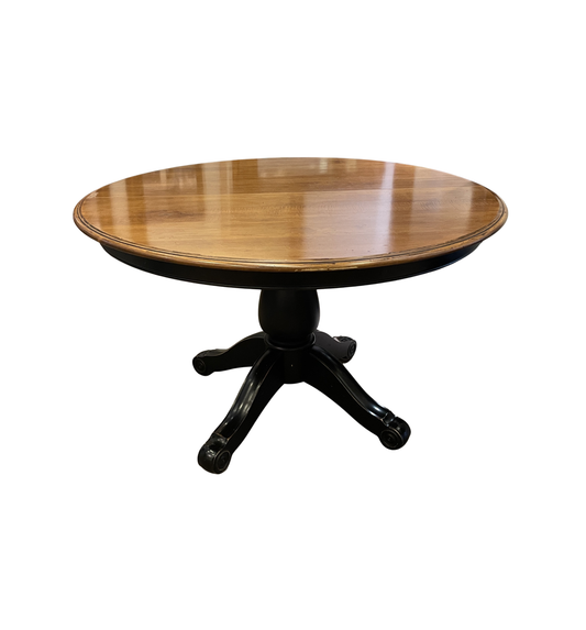 Ethan Allen Dual Tone Round Pedestal Dining Table, AS IS (0MX001)
