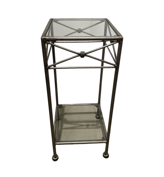 Metal Plant Stand with Glass Inserts, small (0L700I)