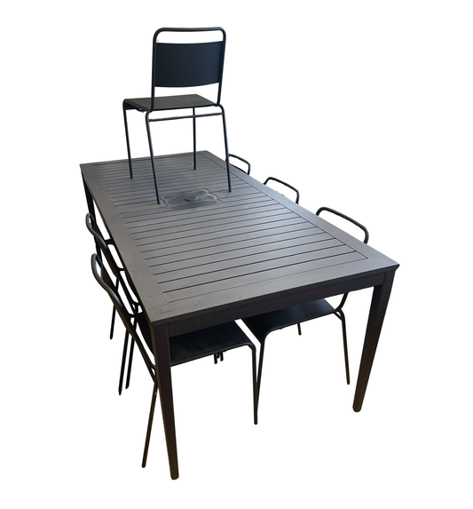 Crate and Barrel Alfresco Dining Table with 6 chairs (0HV008)