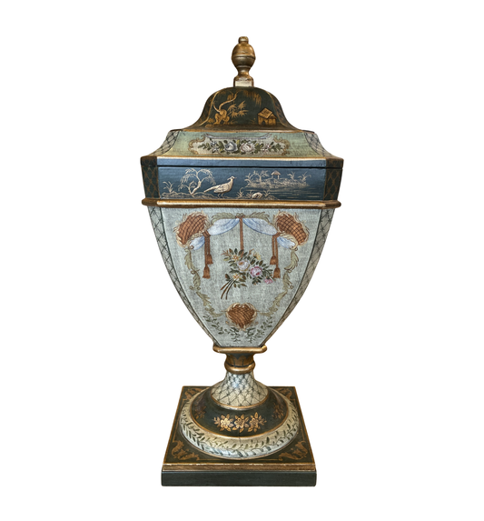 Large French Style Lidded Urn with Floral Design (0IE003)