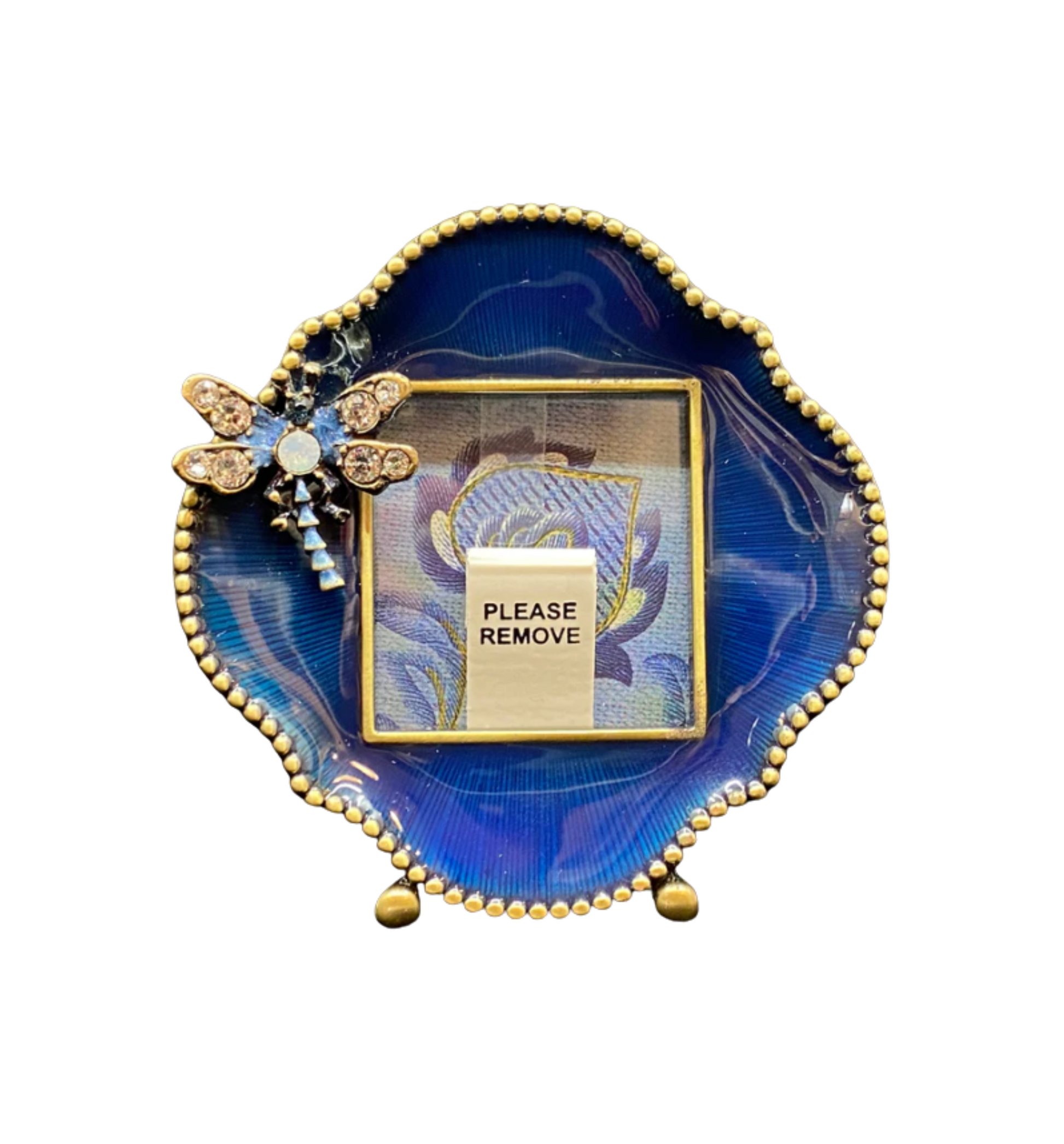 Jay Strongwater Miniature Blue Enamel Frame with Dragonfly (VQ2VY6 Jay Strongwater Miniature Blue Enamel Frame with Dragonfly (VQ2VY6