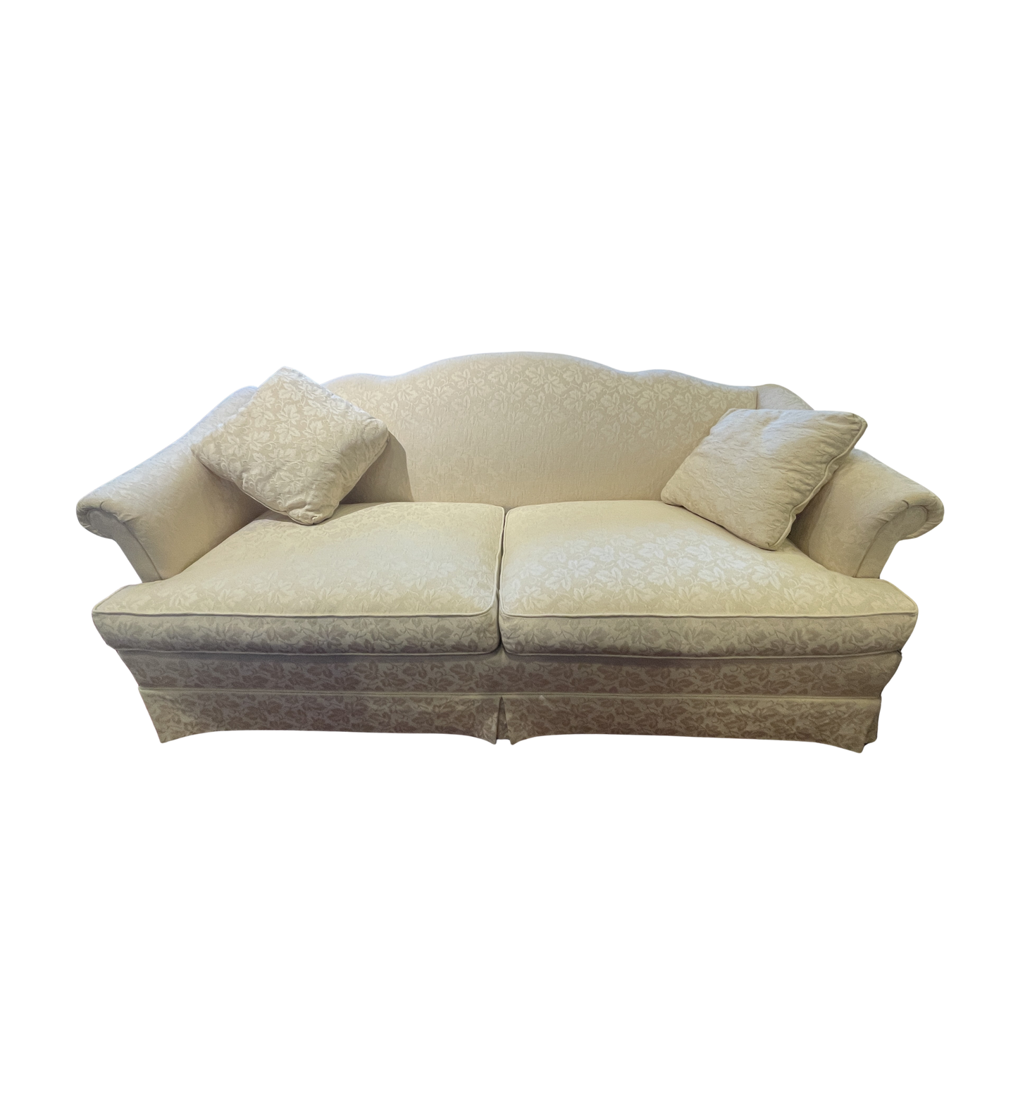 Sovereign by Hickory Chair Co. Damask Camel Back Sofa (0IP001)